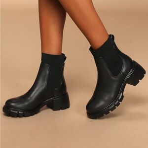 Steve Madden Hayle Black Platform Chelsea Boots
